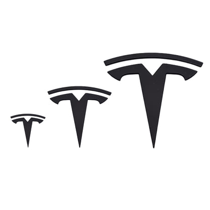 Logo Badge Emblem für Front Heck und Lenkrad in Schwarz / Rot / Silber (3er Set) für Tesla Model 3 / Y bei EV Motion Shop