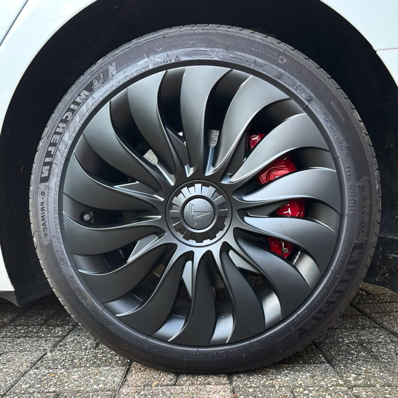 18" Zoll Radkappen (4er Set) im Turbine Design für Tesla Model 3 (2024) Highland bei EV Motion Shop