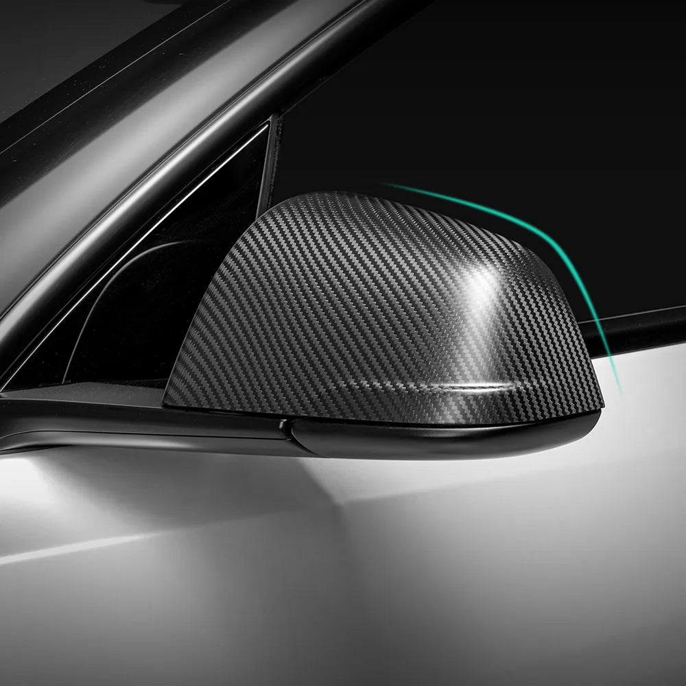 HALOBLK Carbon Seitenspiegel Abdeckungen (2er Set) für Tesla Model S / 3 / Y / Highland bei EV Motion Shop