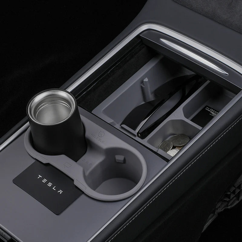 HALOBLK Mittelkonsolen Becherhalter Einsatz für Tesla Model S / 3 / X / Y bei EV Motion Shop