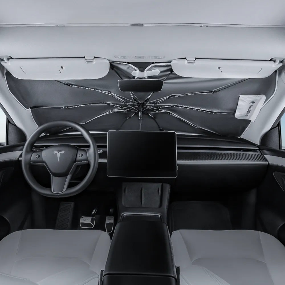 HALOBLK NASA autorisierter Windschutzscheiben Sonnenschirm Schutzblende für Universal und Tesla bei EV Motion Shop