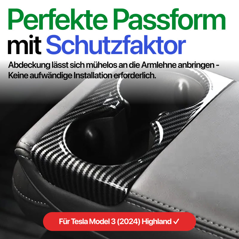 Rücksitze Armlehnen Getränkehalter Schutz Abdeckung Cover für Tesla Model 3 (2024) Highland bei EV Motion Shop