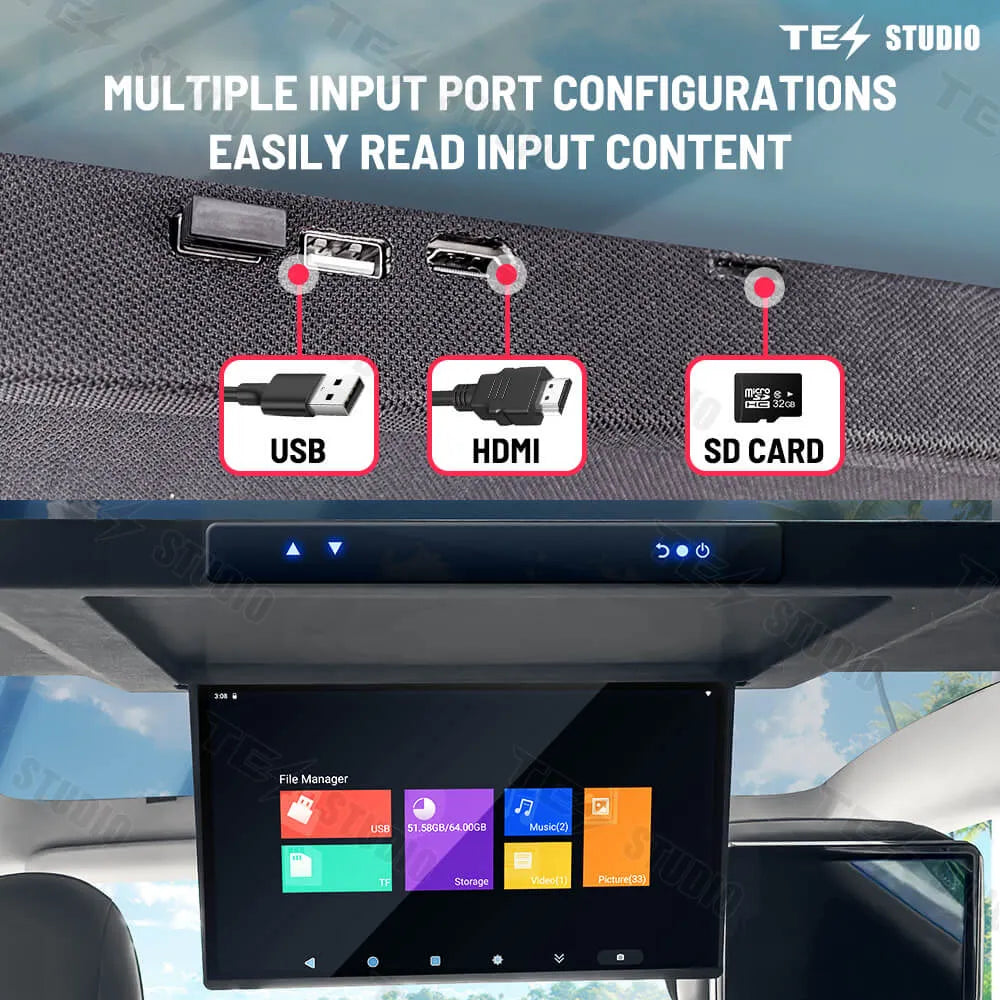 Tesstudio 17.3" Zoll Autodach Full HD Display TV mit Wi-Fi für Tesla Model Y bei EV Motion Shop