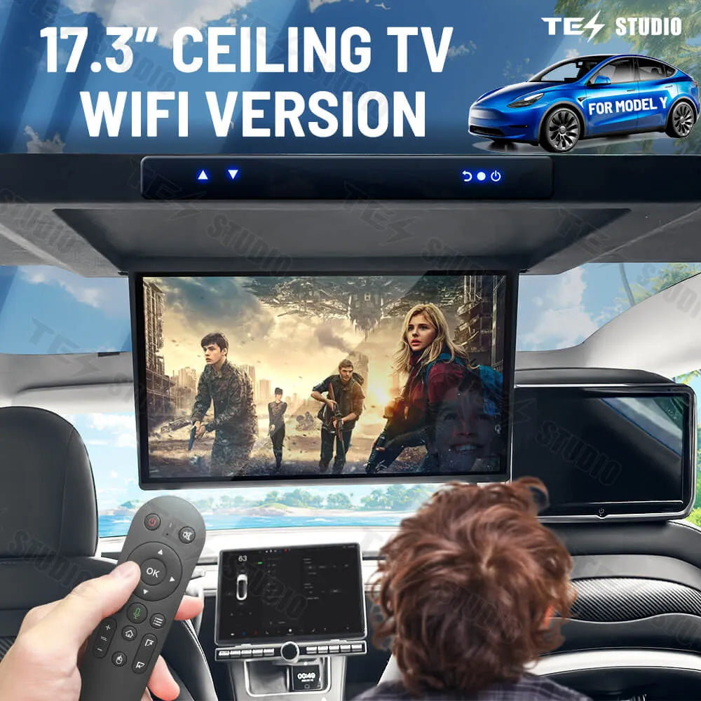 Tesstudio 17.3" Zoll Autodach Full HD Display TV mit Wi-Fi für Tesla Model Y bei EV Motion Shop