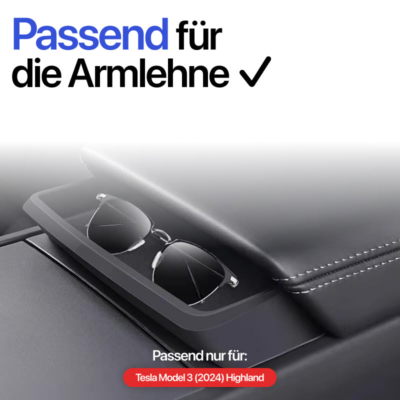 Mittelkonsolen Armlehne Aufbewahrungs Box aus Silikon für Tesla Model 3 (2024) Highland bei EV Motion Shop