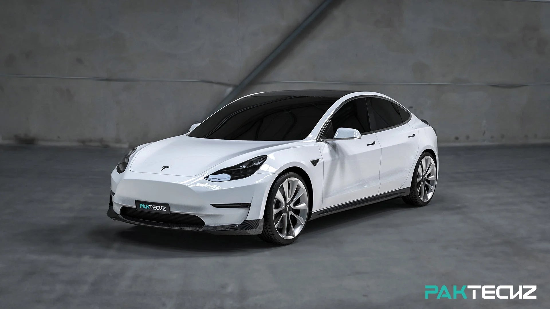 PAKTECHZ Frontspoiler aus Carbon für Tesla Model 3 bei EV Motion Shop