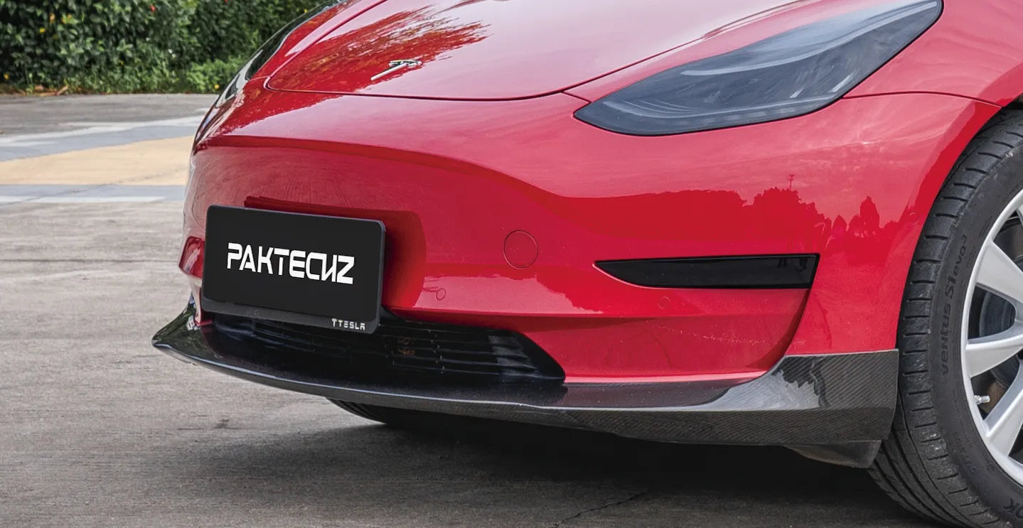 PAKTECHZ Frontspoiler aus Carbon für Tesla Model 3 bei EV Motion Shop
