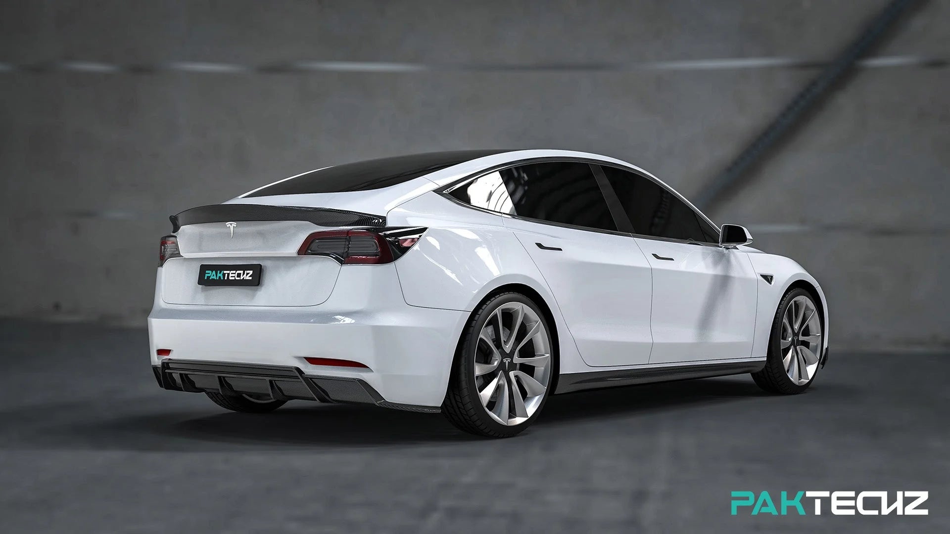 PAKTECHZ Heckdiffusor aus Carbon für Tesla Model 3 bei EV Motion Shop