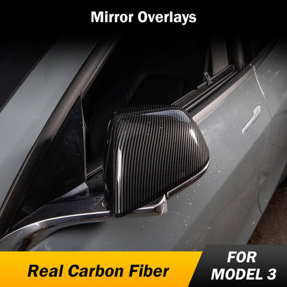Tlyard Echte Kohlefaser Außenspiegel Carbon Abdeckungen für Model 3 / Y / Highland bei EV Motion Shop