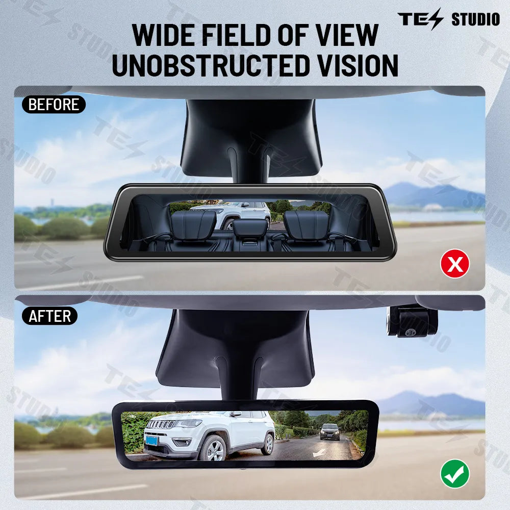 Tesstudio Rückspiegel 1080p Full HD mit Touchscreen Video Recorder und WiFi für Tesla Model 3 / Y / Highland bei EV Motion Shop