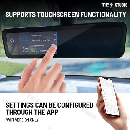 Tesstudio Rückspiegel 1080p Full HD mit Touchscreen Video Recorder und WiFi für Tesla Model 3 / Y / Highland bei EV Motion Shop