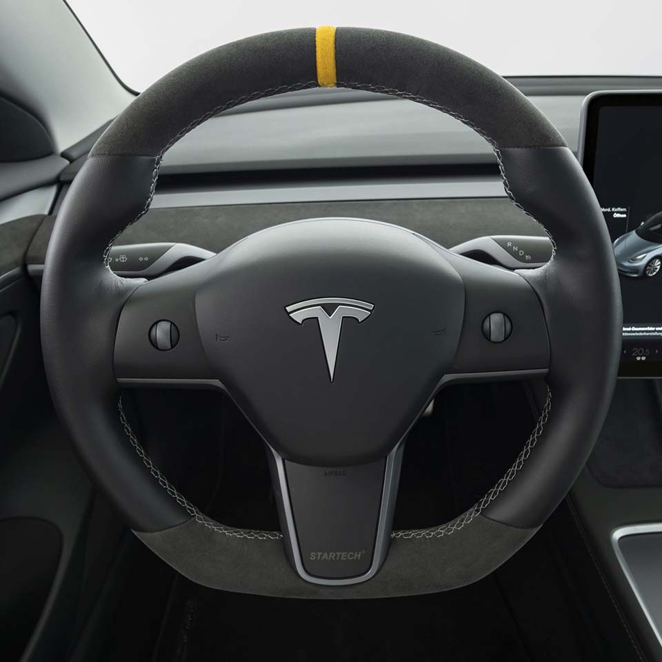 STARTECH Leder-/Alcantara Sportlenkrad für Tesla Model 3 / Y bei EV Motion Shop