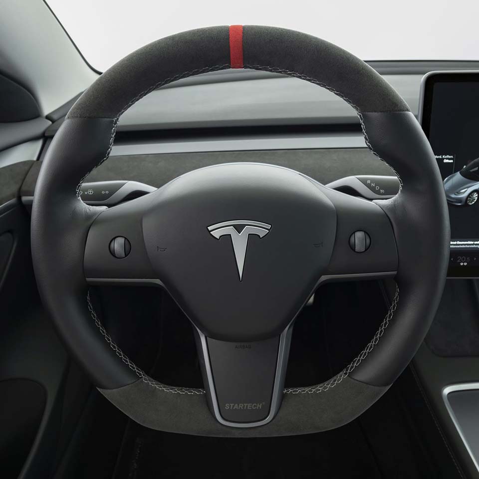 STARTECH Leder-/Alcantara Sportlenkrad für Tesla Model 3 / Y bei EV Motion Shop