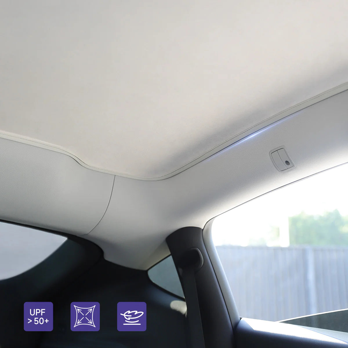 TPARTS Ice Velvet Static Panorama Glasdach Sonnenschutz – Tesla Model Y Juniper bei EV Motion Shop