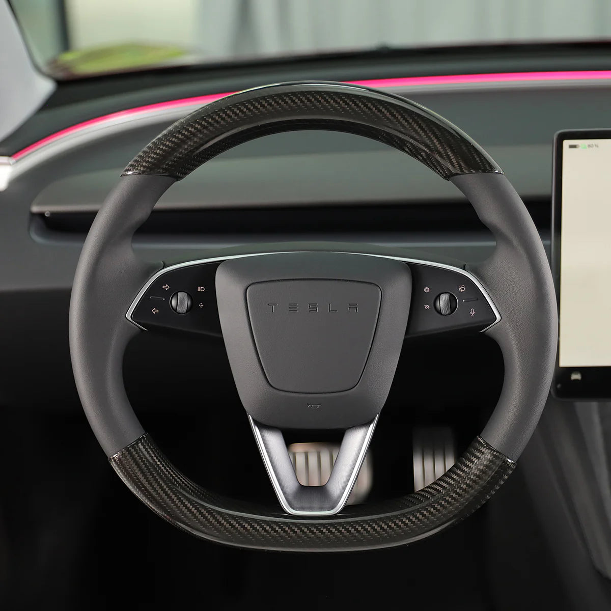 WANGCL 4 Pièces Cache Poignées Porte Fibre Carbone Tesla Model 3 Model Y 2017-2021 - Protection ABS