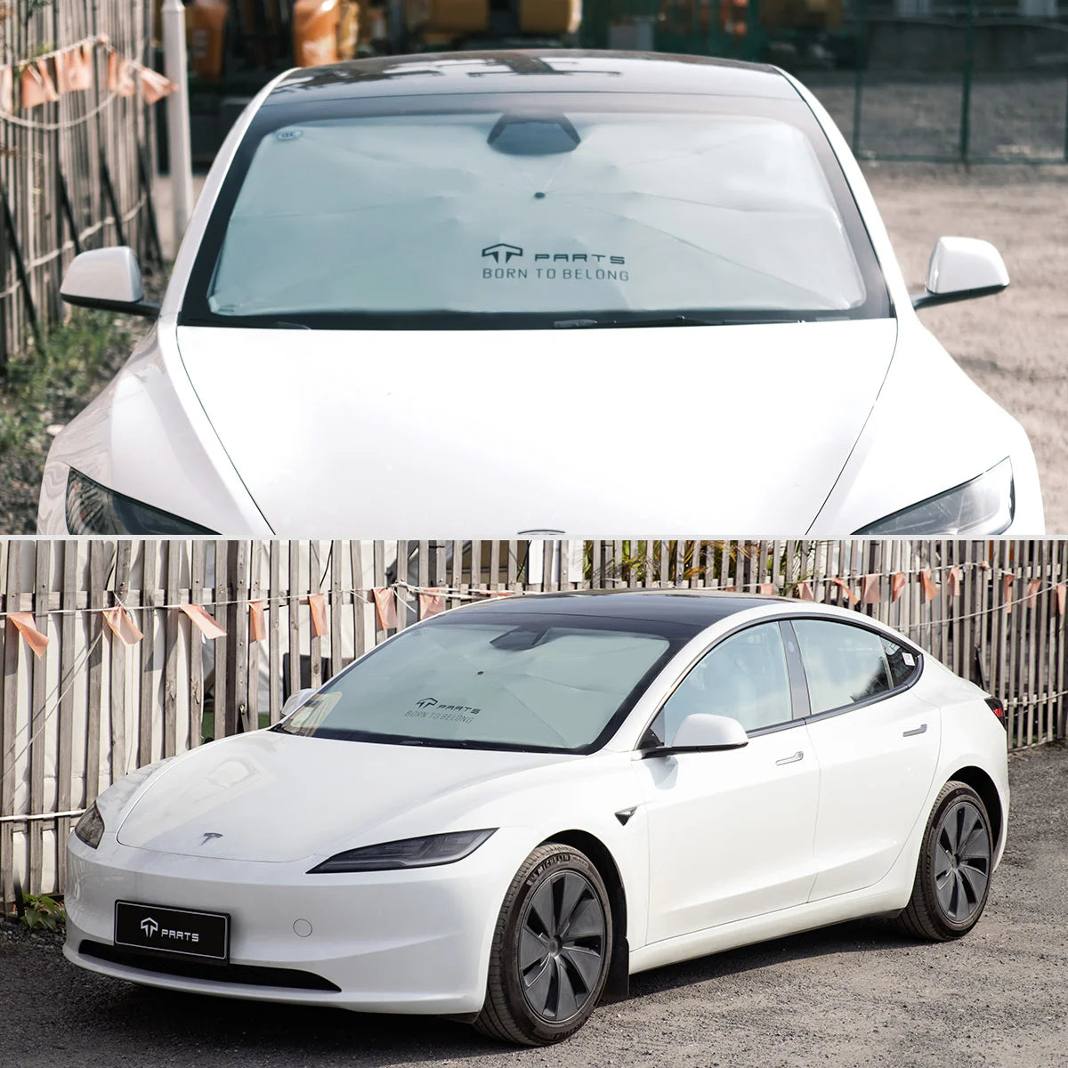 TPARTS Windschutzscheibe Sonnenschirm Regenschirm für Tesla Model S / 3 / X / Y bei EV Motion Shop