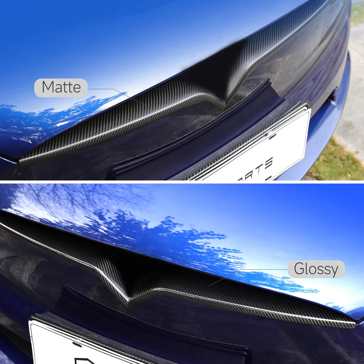 TPARTS Echt Carbon Front Mittelgrill Cover für Tesla Model S / X bei EV Motion Shop