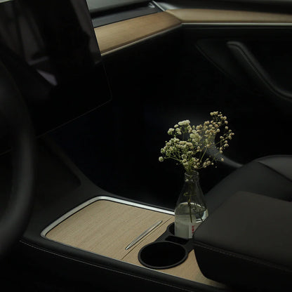 TPARTS Holz Look Mittelkonsolen Cover – Tesla Model 3 / Y (Pre-Facelift) bei EV Motion Shop