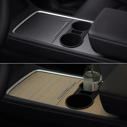 TPARTS Holz Look Mittelkonsolen Cover – Tesla Model 3 / Y (Pre-Facelift) bei EV Motion Shop