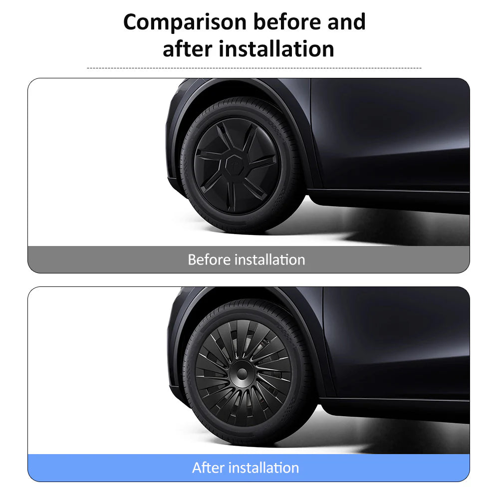 Yeslak Induktion Style Radkappen 18" Aperture – Tesla Model Y Juniper Standard bei EV Motion Shop