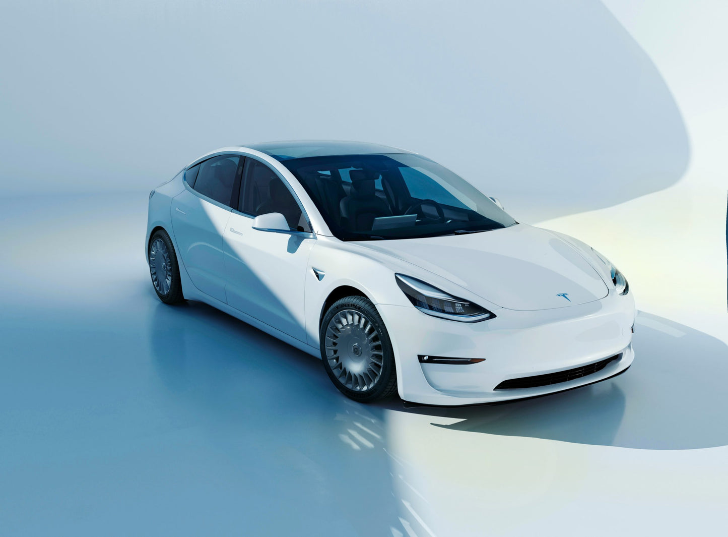 The New Aero - Razor 19" Glossy Titanium (4er Set) für Tesla Model 3 bei EV Motion Shop 