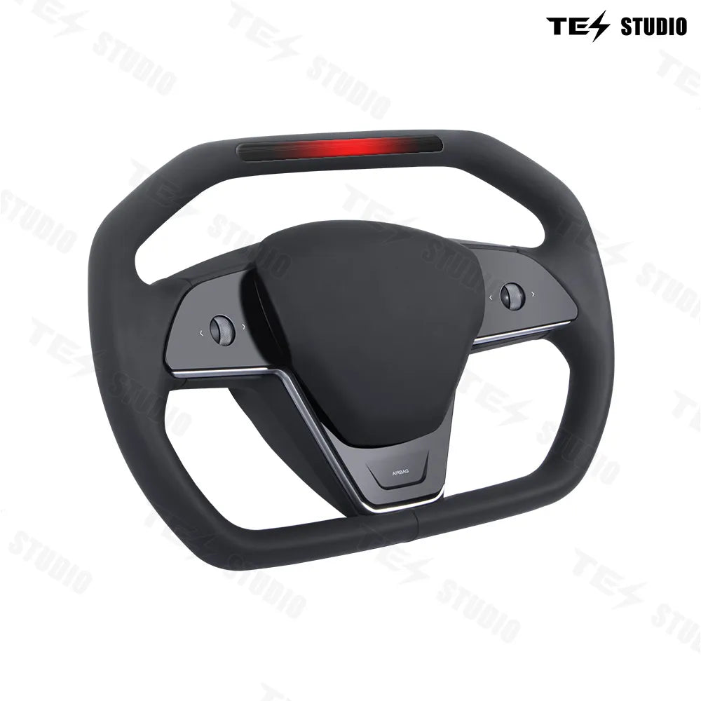 Tesstudio Cybertruck Inspiriertes Cyberpack Lenkrad mit Kontrollleuchten für Model 3 / Y bei EV Motion Shop