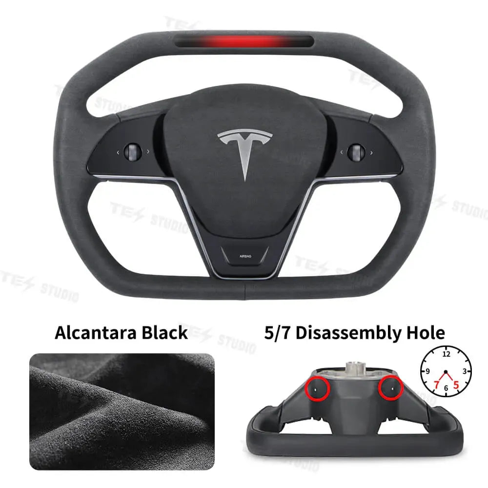Tesstudio Cybertruck Inspiriertes Cyberpack Lenkrad mit Kontrollleuchten für Model 3 / Y bei EV Motion Shop