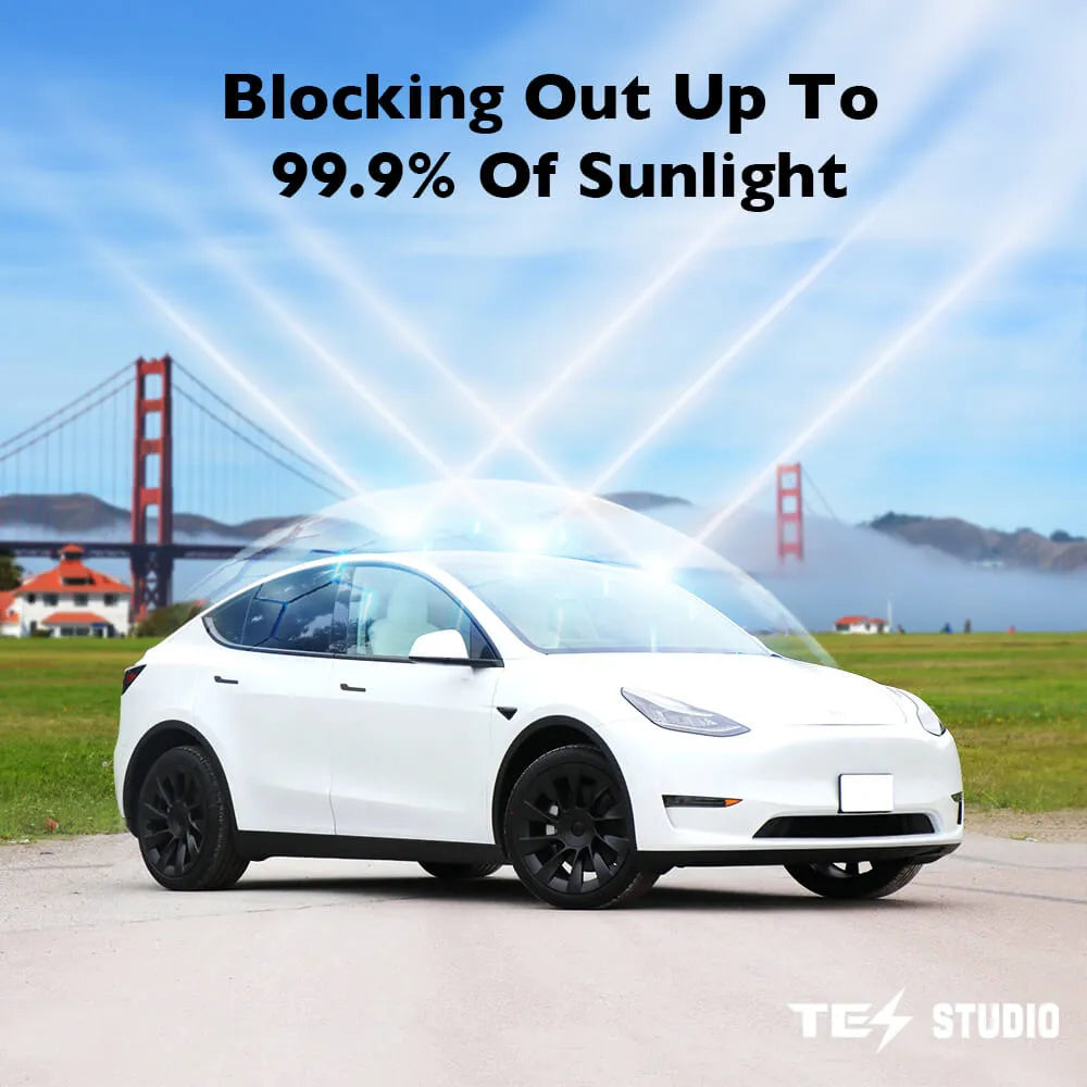 Tesstudio Elektrisch einziehbarer Sonnenschutz für Tesla Model Y bei EV Motion Shop