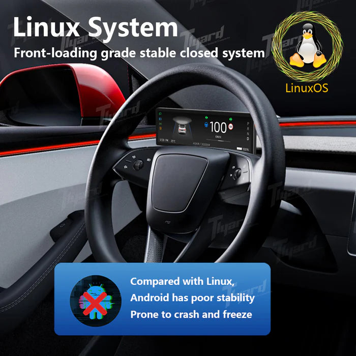 Tlyard 8.8 Zoll Dashboard Breitbild Touch Display mit Frontkamera für Model 3 / Y / Highland bei EV Motion Shop