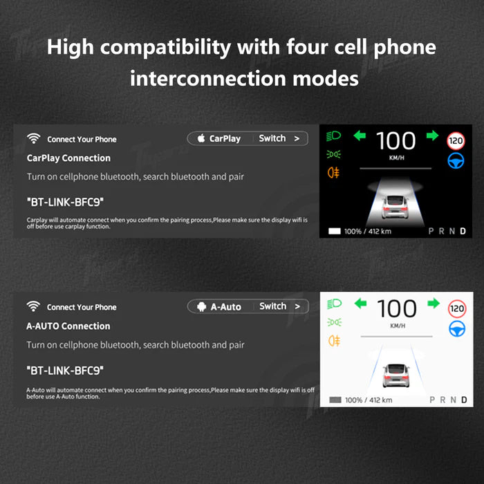 Tlyard 8.8 Zoll Dashboard Breitbild Touch Display mit Frontkamera für Model 3 / Y / Highland bei EV Motion Shop