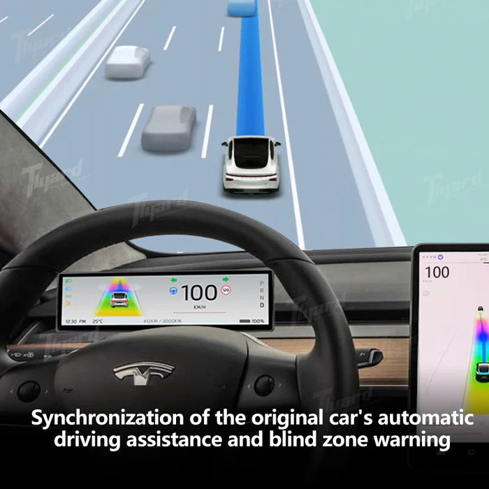 Tlyard 8.8 Zoll Dashboard Breitbild Touch Display mit Frontkamera für Model 3 / Y / Highland bei EV Motion Shop