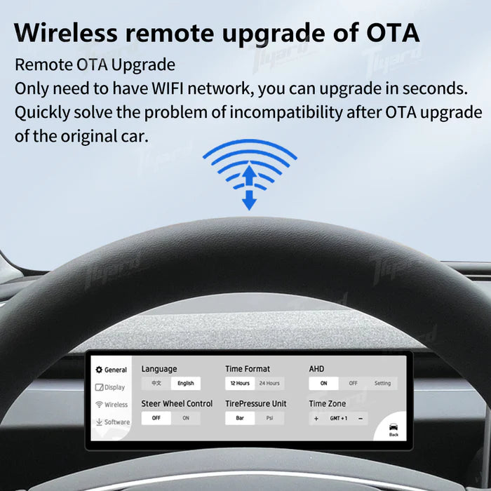 Tlyard 8.8 Zoll Dashboard Breitbild Touch Display mit Frontkamera für Model 3 / Y / Highland bei EV Motion Shop