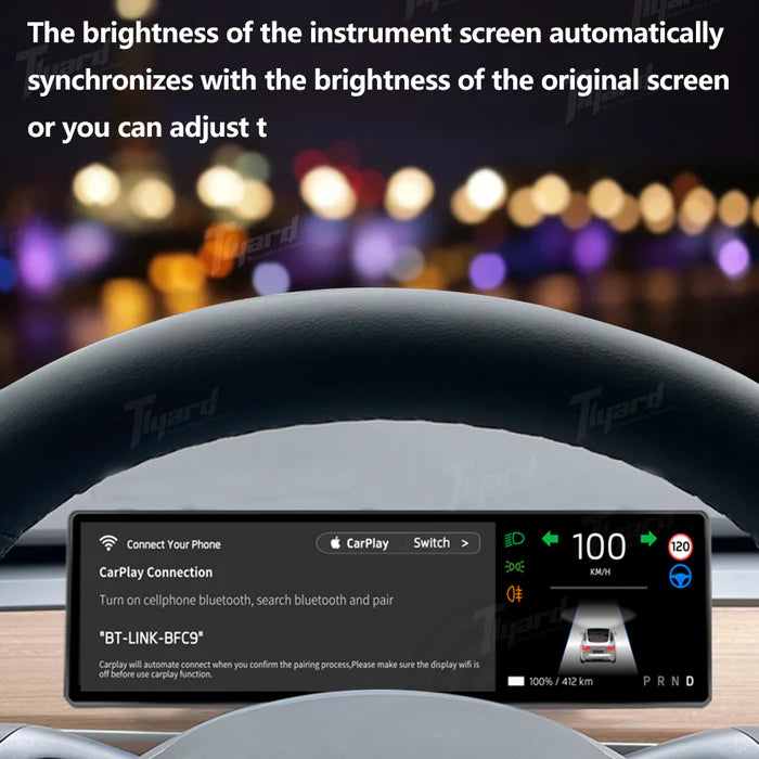 Tlyard 8.8 Zoll Dashboard Breitbild Touch Display mit Frontkamera für Model 3 / Y / Highland bei EV Motion Shop