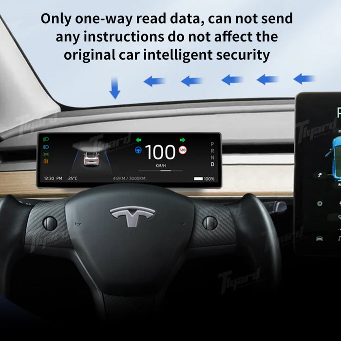 Tlyard 8.8 Zoll Dashboard Breitbild Touch Display mit Frontkamera für Model 3 / Y / Highland bei EV Motion Shop