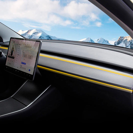 Tlyard Dashboard Cover und Türverkleidung Abdeckung Kohlefaser Panel Upgrade aus echtem Carbon für Tesla Model 3 / Y bei EV Motion Shop
