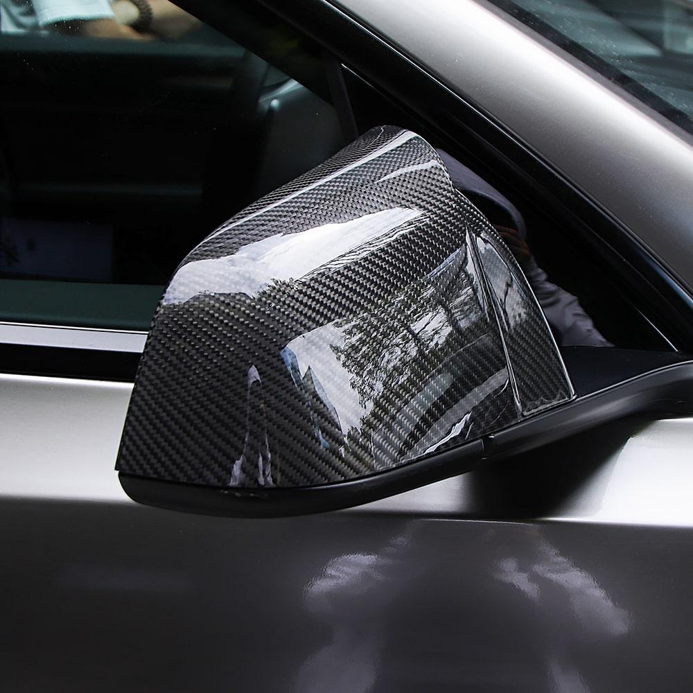 Tlyard Echte Kohlefaser Carbon Rückspiegel Abdeckungen für Model 3 / Y / Highland bei EV Motion Shop EV Motion Shop