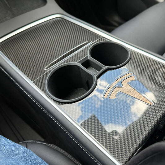 Tlyard Mittelkonsole aus echtem Carbon für Tesla Model 3 / Y bei EV Motion Shop