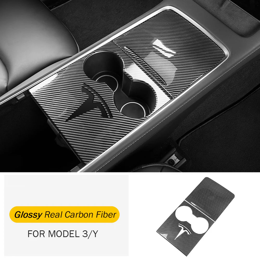 Tlyard Mittelkonsole aus echtem Carbon für Tesla Model 3 / Y bei EV Motion Shop