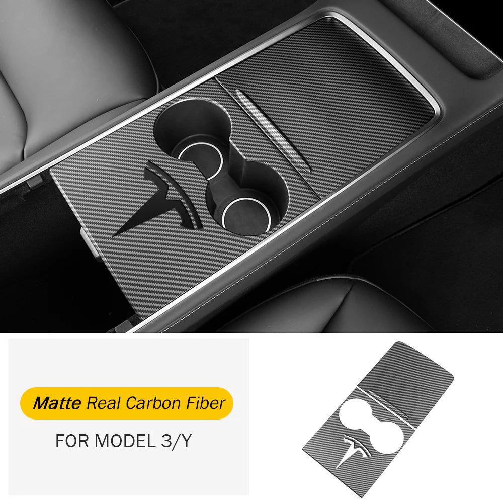 Tlyard Mittelkonsole aus echtem Carbon für Tesla Model 3 / Y bei EV Motion Shop