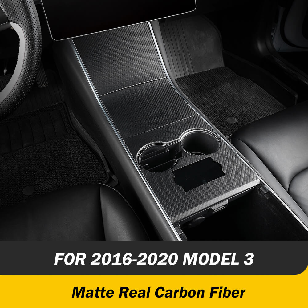 Tlyard Mittelkonsole aus echtem Carbon für Tesla Model 3 / Y bei EV Motion Shop