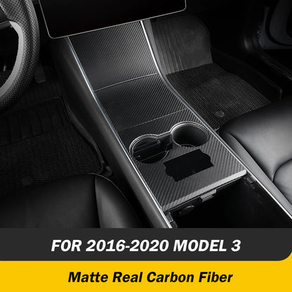 Tlyard Mittelkonsole aus echtem Carbon für Tesla Model 3 / Y bei EV Motion Shop