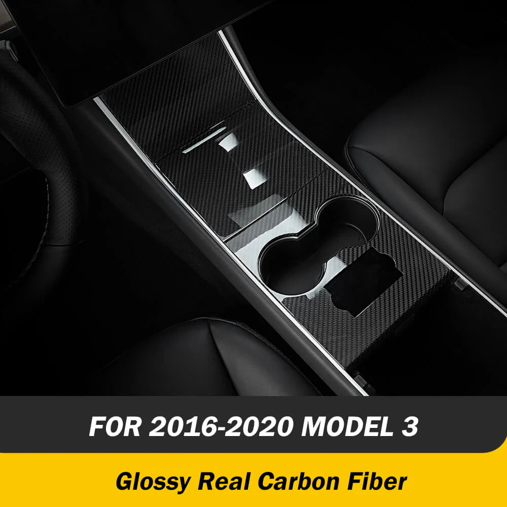 Tlyard Mittelkonsole aus echtem Carbon für Tesla Model 3 / Y bei EV Motion Shop