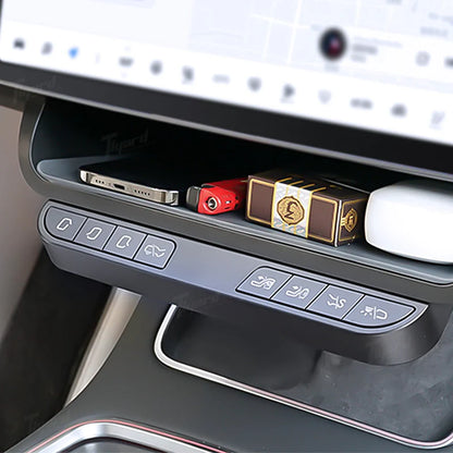 Tlyard Mittelkonsolen Ablageflaeche mit Multifunktionstasten für Tesla Model 3 / Y / Highland / Juniper bei EV Motion Shop