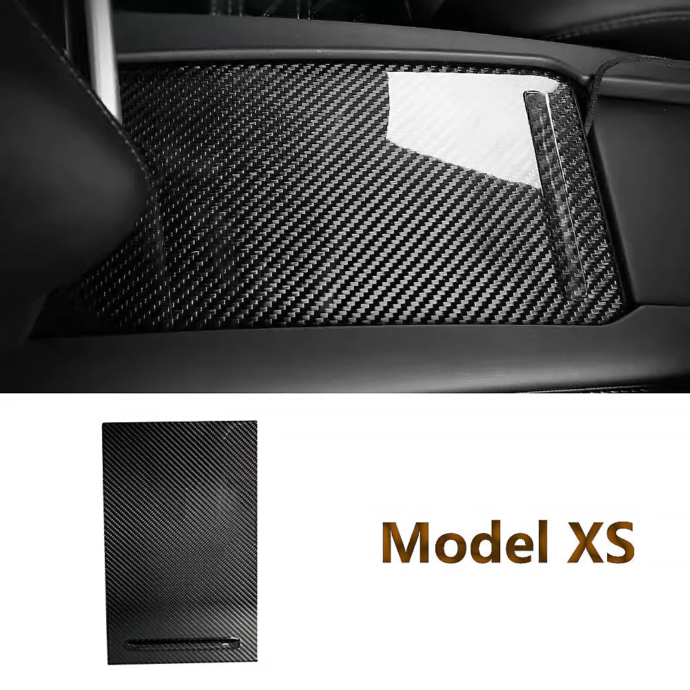 Tlyard Mittelkonsolen Staufach Echt-Carbon Abdeckung für Tesla Model S / X bei EV Motion Shop