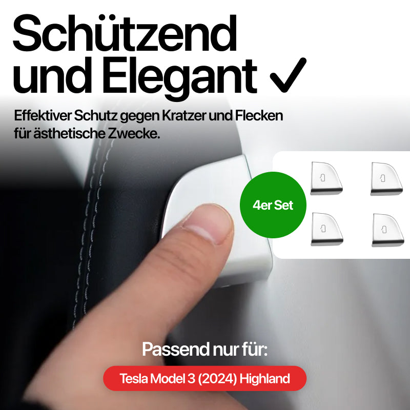 Türknopf Button (4er Set) Türöffner Knopf Schutz Cover für Tesla Model 3 (2024) Highland bei EV Motion Shop