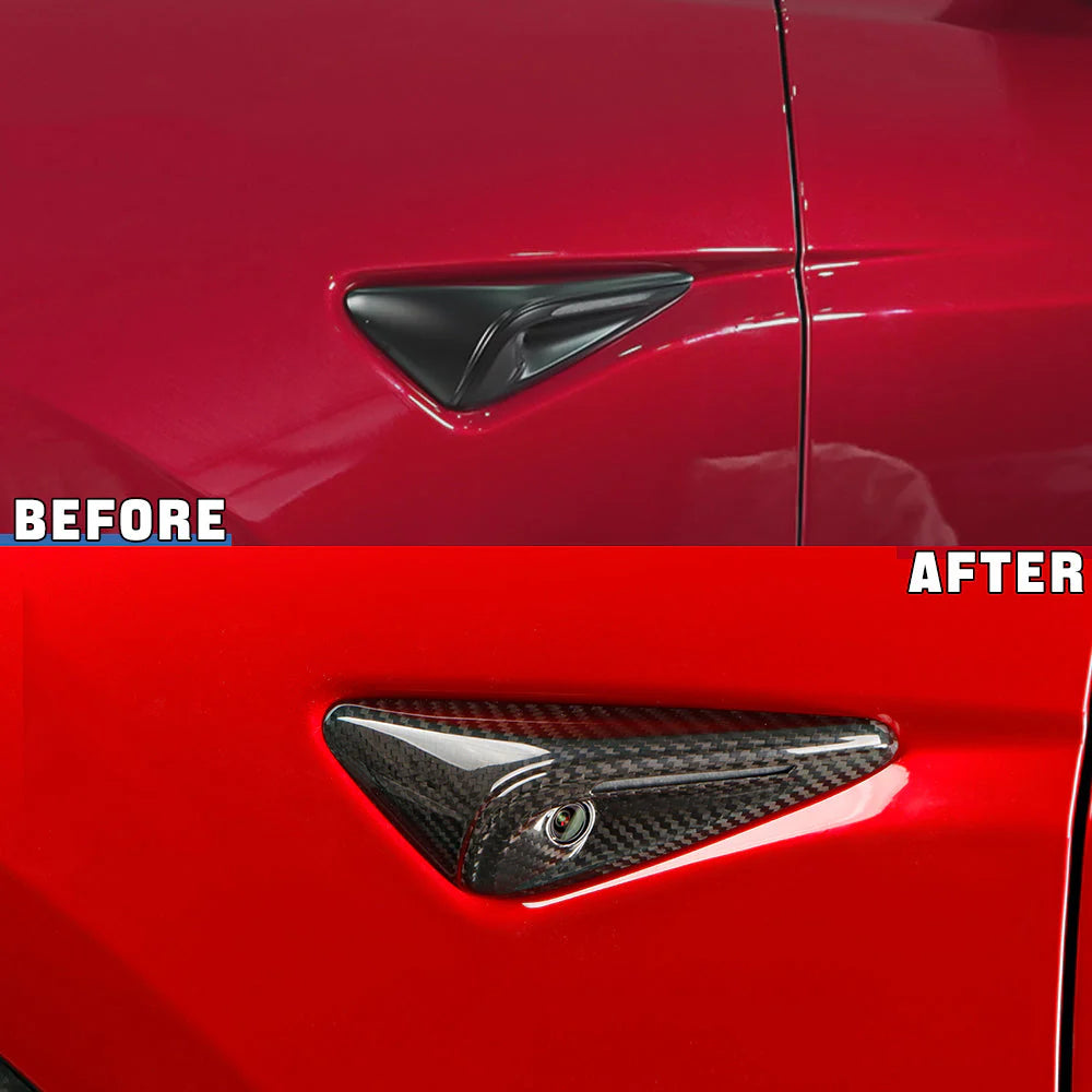 Yeslak Carbon Seitenkamera Schutz Cover – Tesla Model 3 / Y / Highland / Juniper bei EV Motion Shop