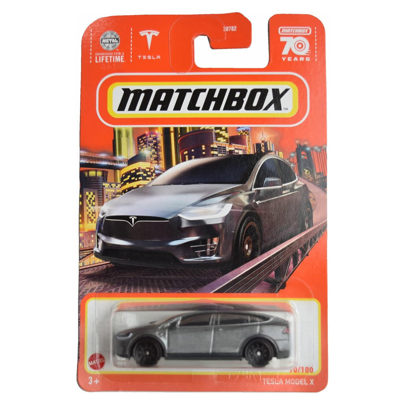 Matchbox™ Tesla Model X Grau Spielzeug Auto im 1:64 Maßstab | 70/100 bei EV Motion Shop 