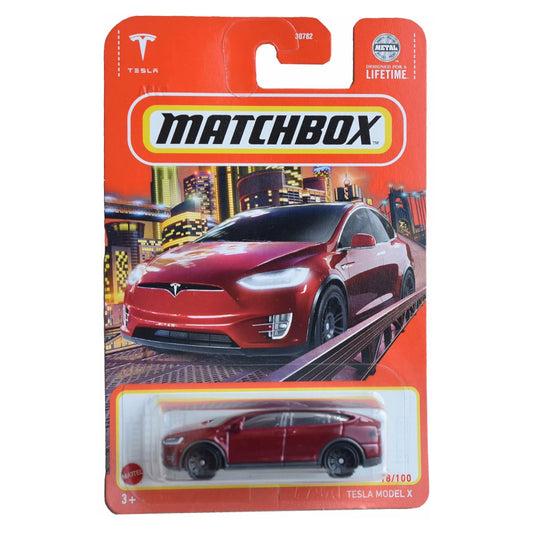 Matchbox™ Tesla Model X Rot Spielzeug Auto im 1:64 Maßstab | 18/100 bei EV Motion Shop 