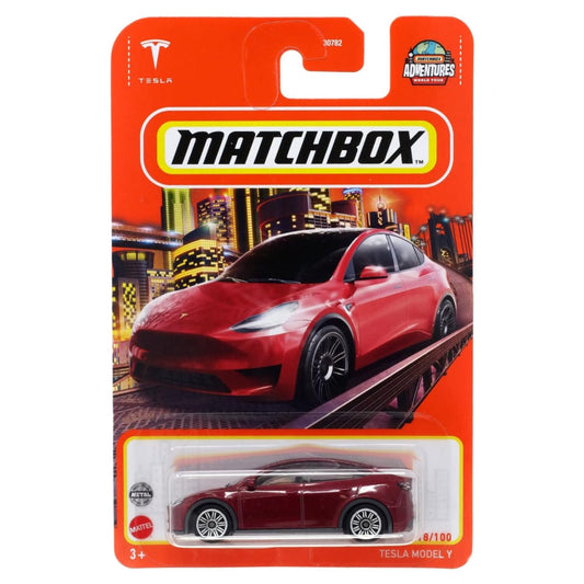Matchbox™ Tesla Model Y Rot Spielzeug Auto im 1:64 Maßstab | 18/100 bei EV Motion Shop 