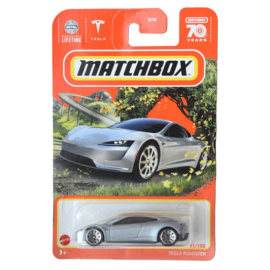 Matchbox™ Tesla Roadster Silber Spielzeug Auto im 1:64 Maßstab | 91/100 bei EV Motion Shop 